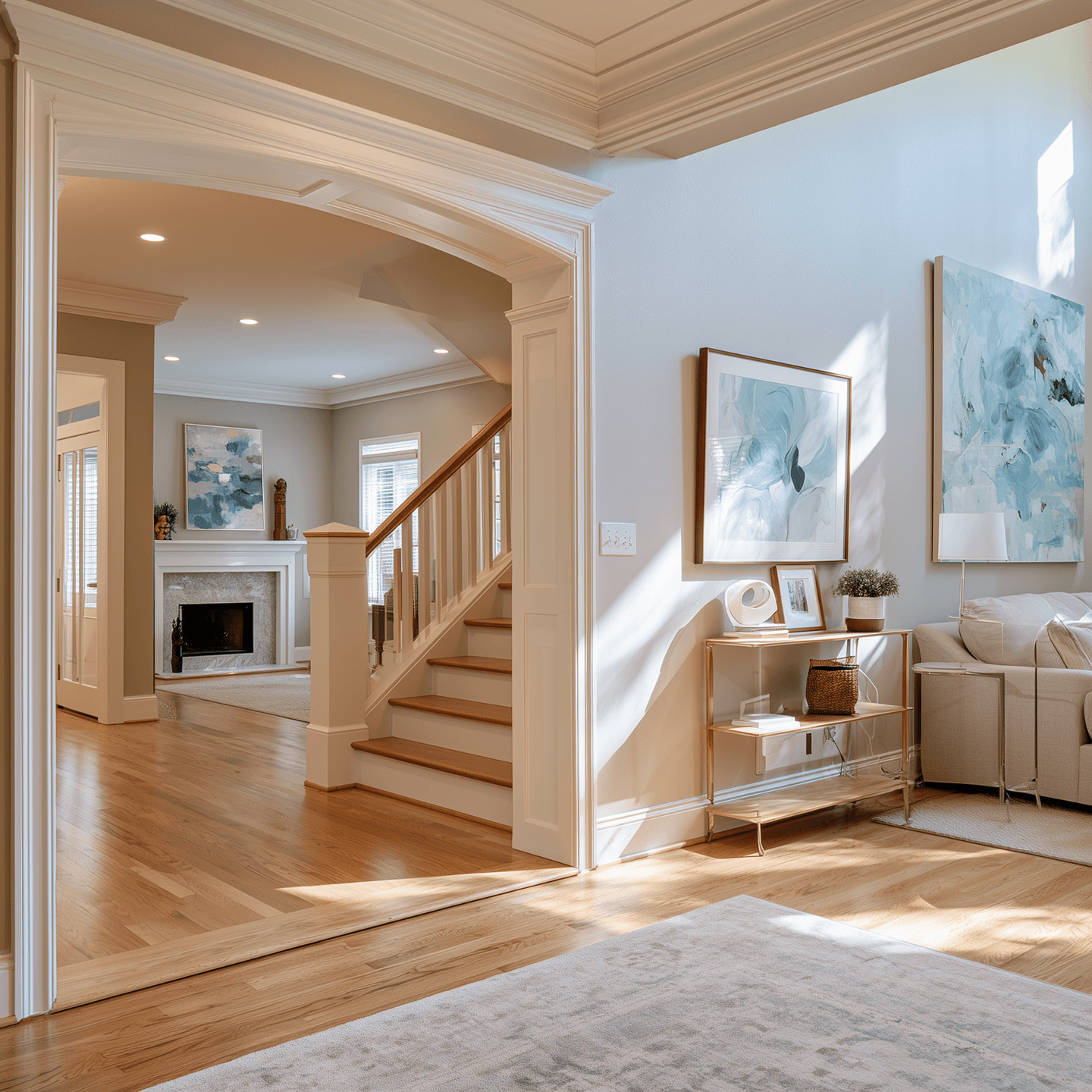 A widened interior doorway with wheelchair clearance in a tasteful home remodel